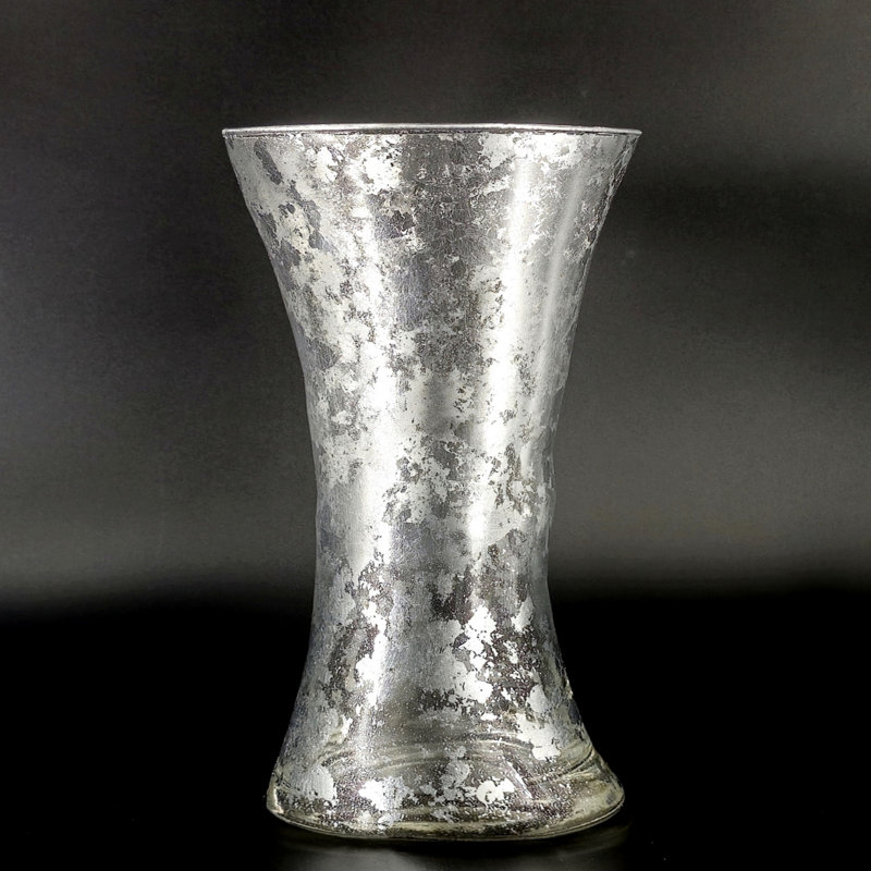 Thassos Gilded Glass Bouquet Vase, Gold, 12" H x 6" W x 6" D