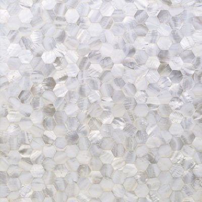 Lokahi 0.39" x 0.79" Seashell Honeycomb Mosaic Wall Tile