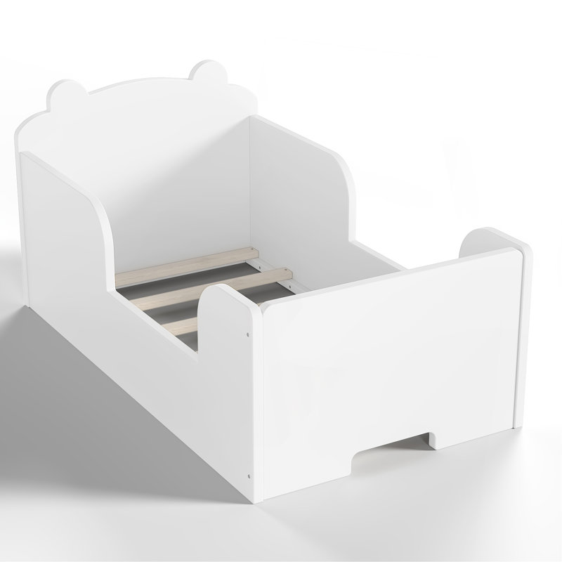 Structure de lit pour tout-petit, lit de bébé pour les enfants de 3 à 6 ans, lit de bébé en forme d'ours, White