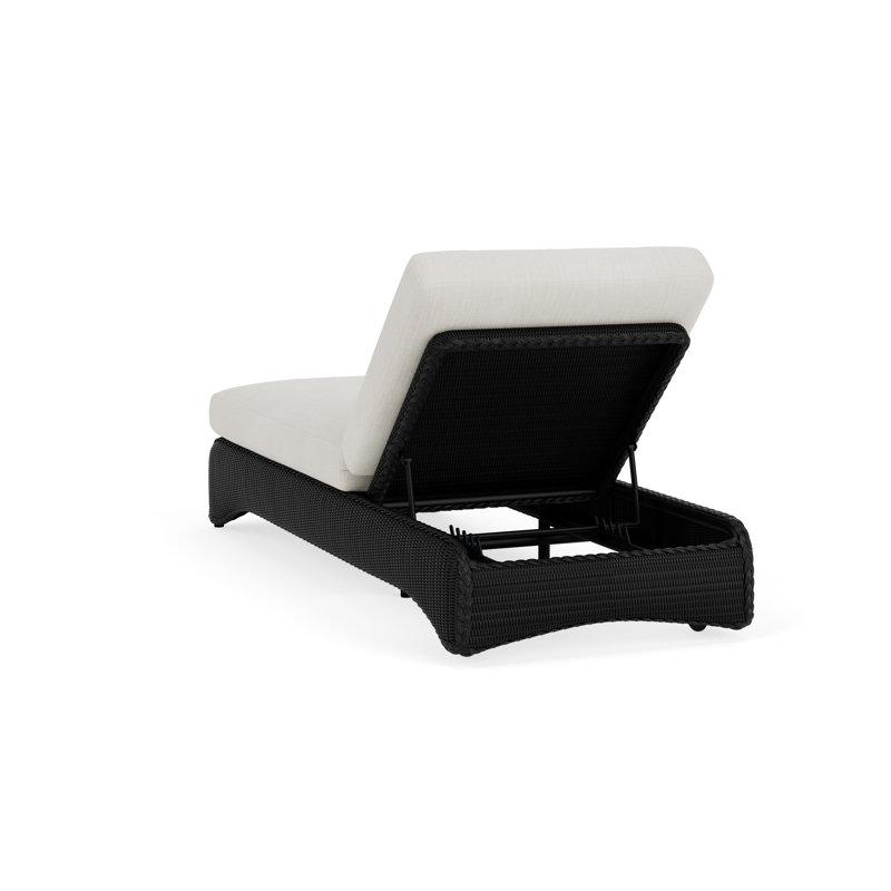 Loom Outdoor Chaise Lounge, Rollo Linen, Ebony
