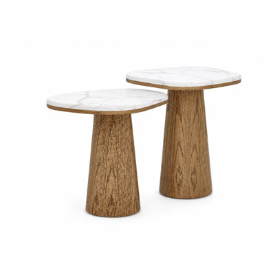 Universum Marble Pedestal Nesting End Table