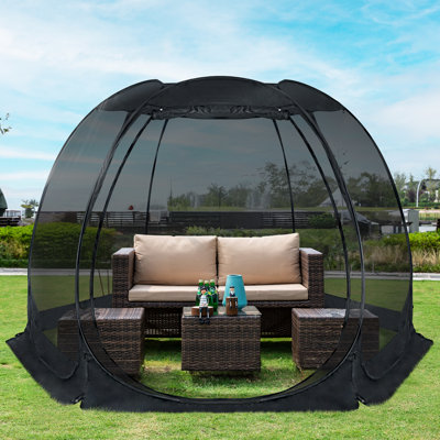 Patio Gazebo Pop-Up Canopy Screen House Tent Gazebo - Igloo Lightweight Outdoor Screen Room with Mosquito Netting, UPF 50+ UV Protection w Carry Bag for Camping, Garden,9020B