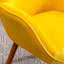Chaise d'appoint à dossier en velours jaune avec pieds en bois massif et assise confortable