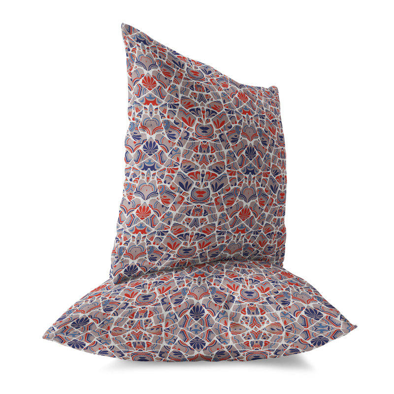 Coussin Wildflower Lagoon, H 20 po x l 20 po, Bleu / blanc / rouge