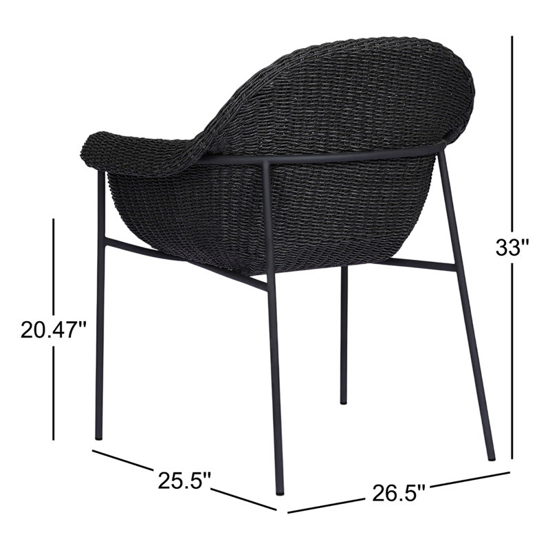 Suerte Outdoor Dining Armchair, Gray