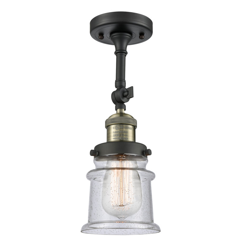 Plafonnier semi-encastré 1 lumière 6 po Alexandira, Grainé, Ampoule DEL 6 watts Vinage, Or satiné