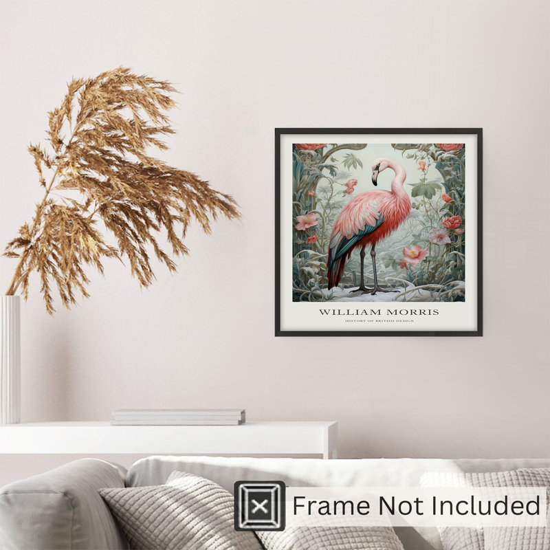 Animaux, reproduction d'art sans cadre William Morris Flamingo I Cottage
