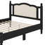 Ensemble de chambre à coucher 3 pièces avec cadre de lit en bois pleine grandeur, 1 table de chevet rétro et 1 coiffeuse de maquillage avec tabouret-119446705-119446704