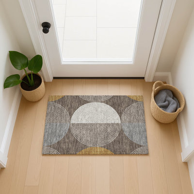 Tapis géométrique intérieur / extérieur lavable à la machine Jenning ACN2281