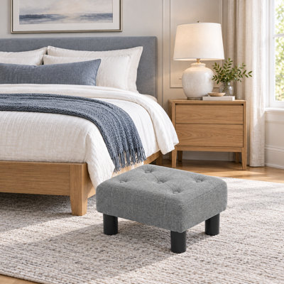 Glenland Upholstered Linen Footstool