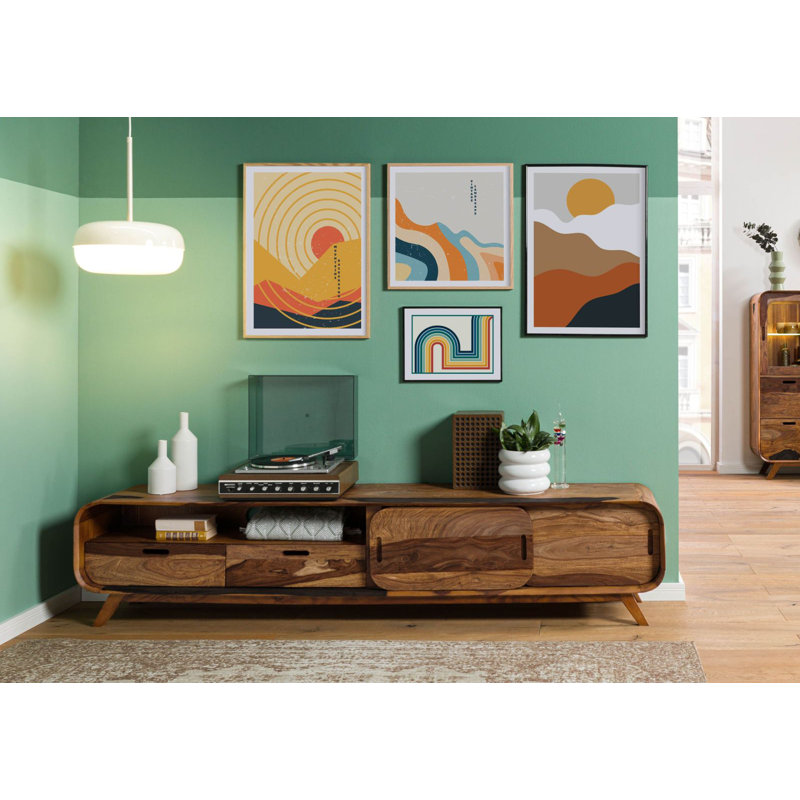 Unfinished TV Stand for TVs up to 88", Dark Brown