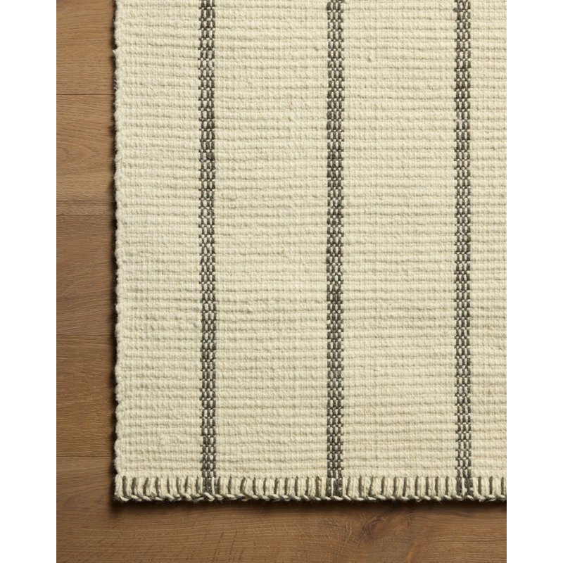 Amber Lewis x Loloi Harlan Ivory / Charcoal Area Rug, Rectangle 8'6" x 11'6"