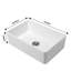 Évier de cuisine en céramique à tablier simple en argile réfractaire à tablier frontal avec grille d'évier et grille à panier L 33 po x l 20 po