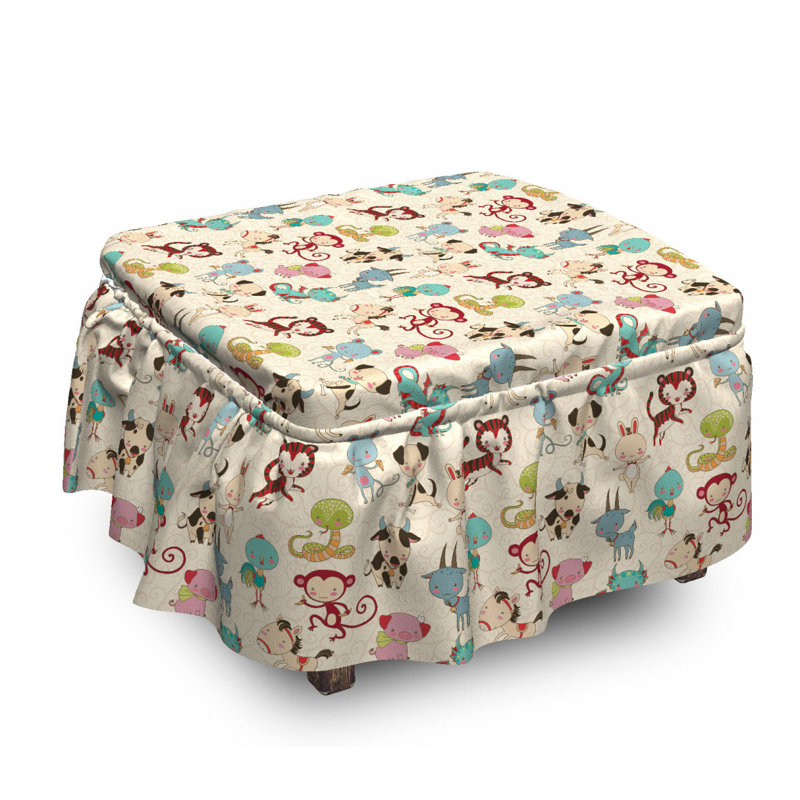 Housse pour repose-pieds doodle zodiac animaux