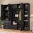 American Style 4-in-1 Hall Tree with Padded Bench, 4 Hooks, and Adjustable Storage Shelves-129025633