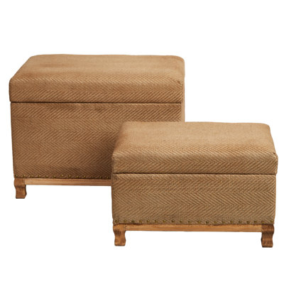 Repose-pieds rectangulaire avec rangement Eichen
