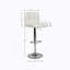 Tabouret de bar pivotant réglable en similicuir hydraulique, ensemble de 2, blanc