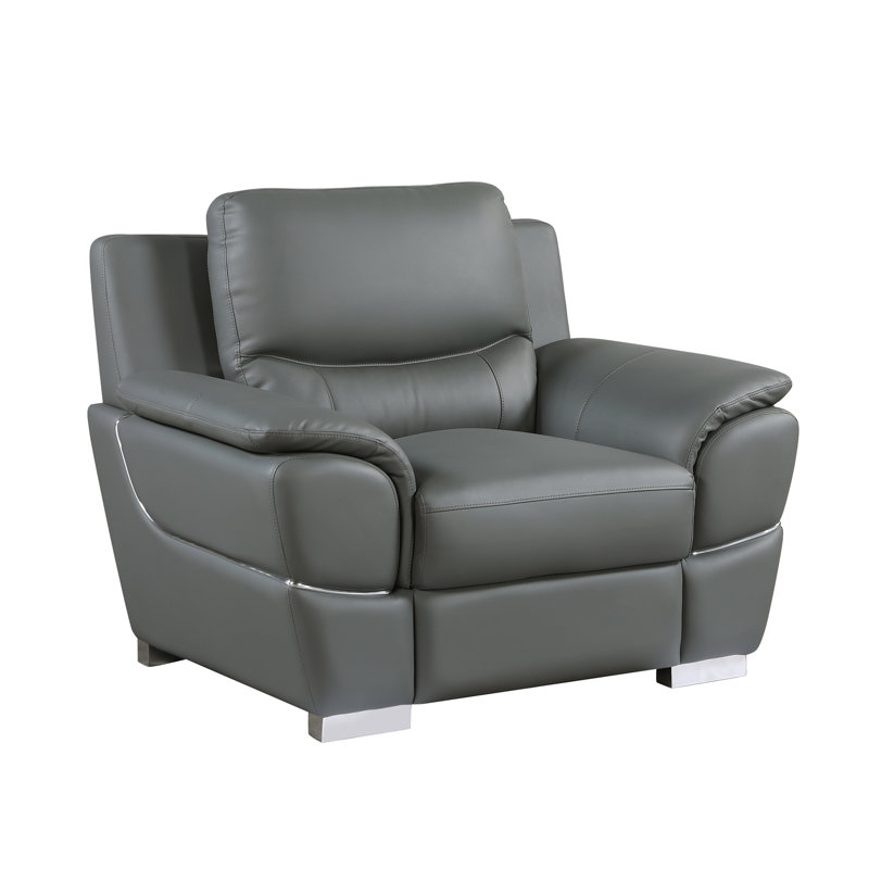 Chaise en cuir véritable, Gris