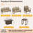 7-Seats Patio Conversation Sofa Set with Oversized Fire Pit Table w/Glass Wind Guard, All Weather for Balcony, Garden-Brown-489481106-489481107