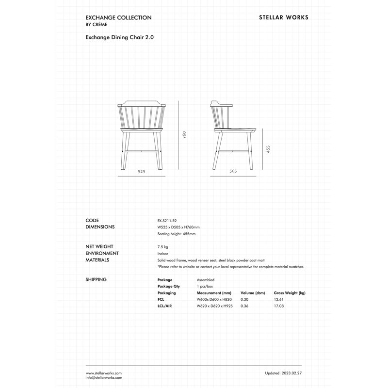 Exchange Dining Chair, Natural Walnut