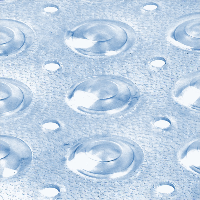 NON SLIP SHOWER MAT FOR BATHROOM (WITH SUCTION CUPS), Blue, Square- 53cm L x 53cm W