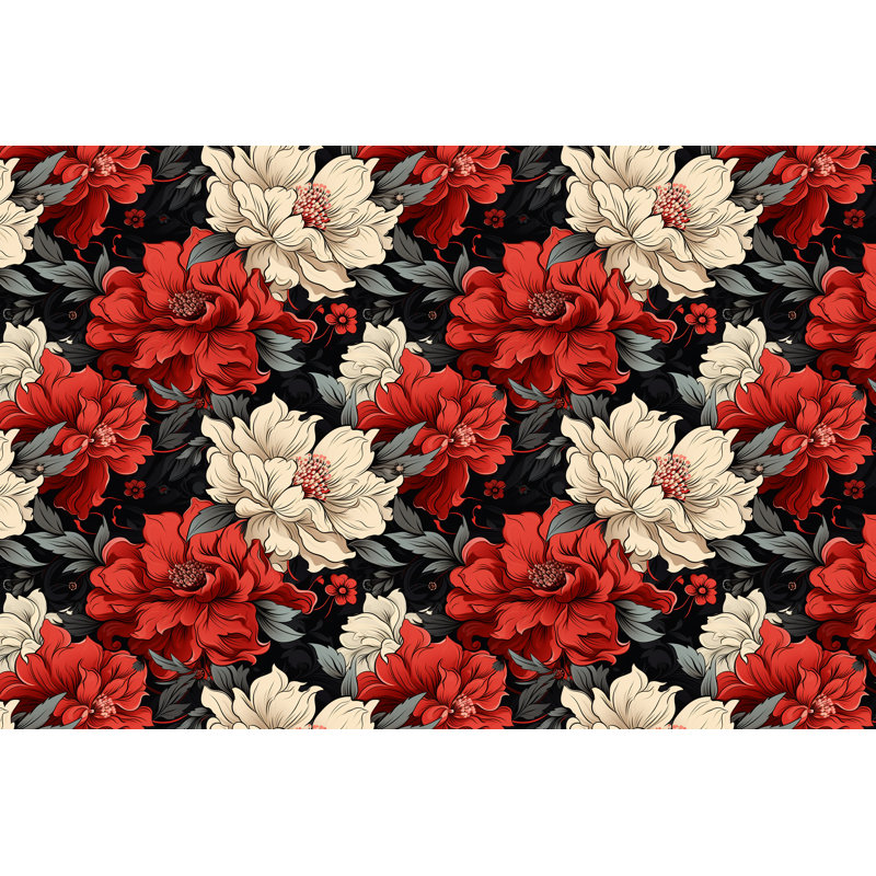 Rideaux à motif floral - 6104, L 40 po x L 82 po