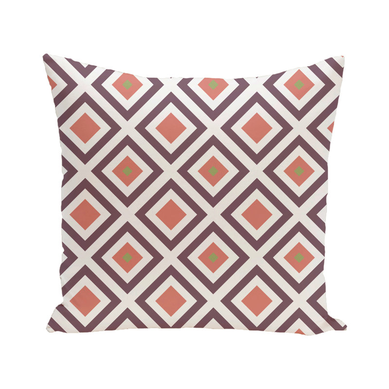 Diamond Mayhem Geometric Outdoor Reversible Throw Pillow, 18" H x 18" W x 7" D, Seed