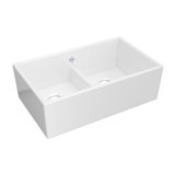 Shaker­­™ ­ 33" Low Divide Double Bowl Apron Front Fireclay Kitchen Sink