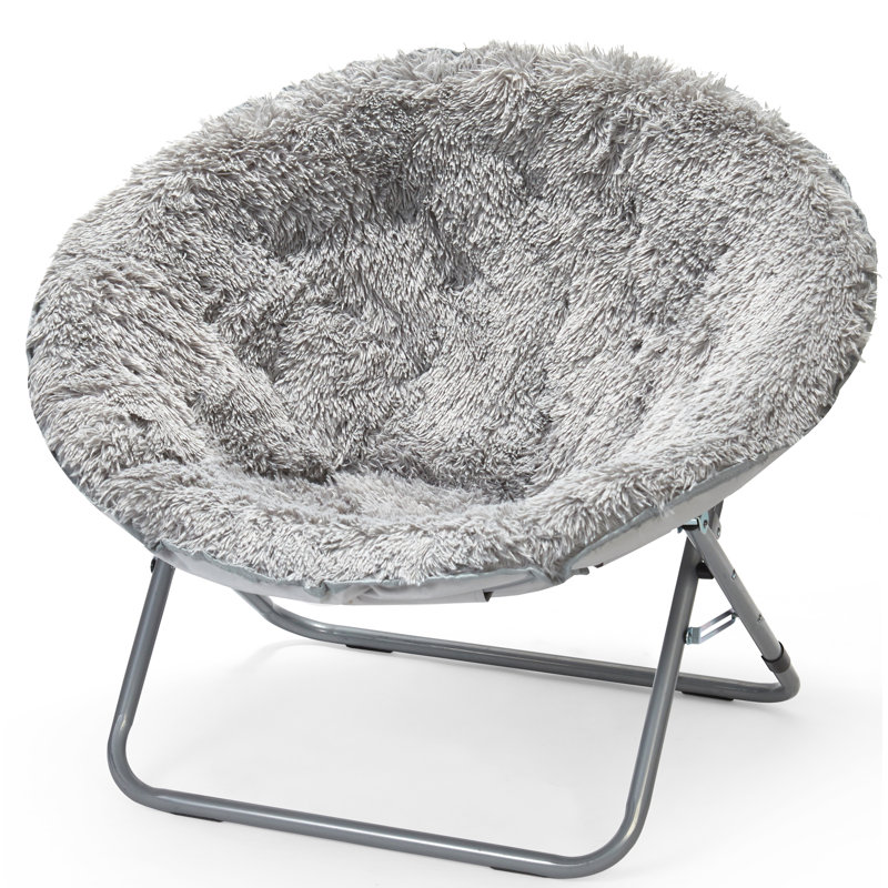 Larson 30" W Papasan Chair, Silver