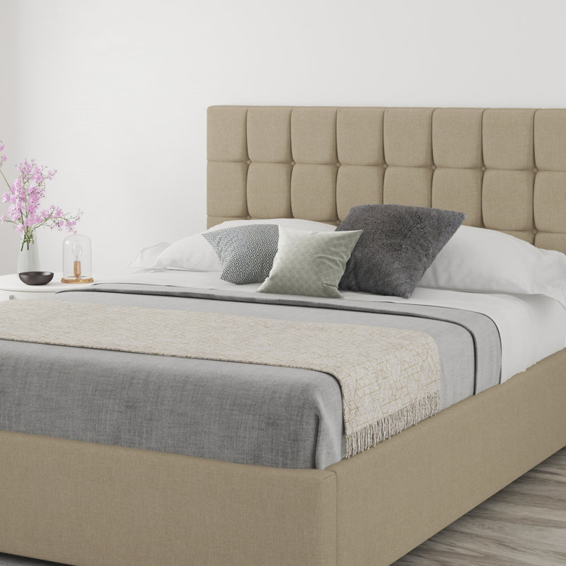 Wellington Upholstered Headboard, Linen Natural, Kingsize (5')