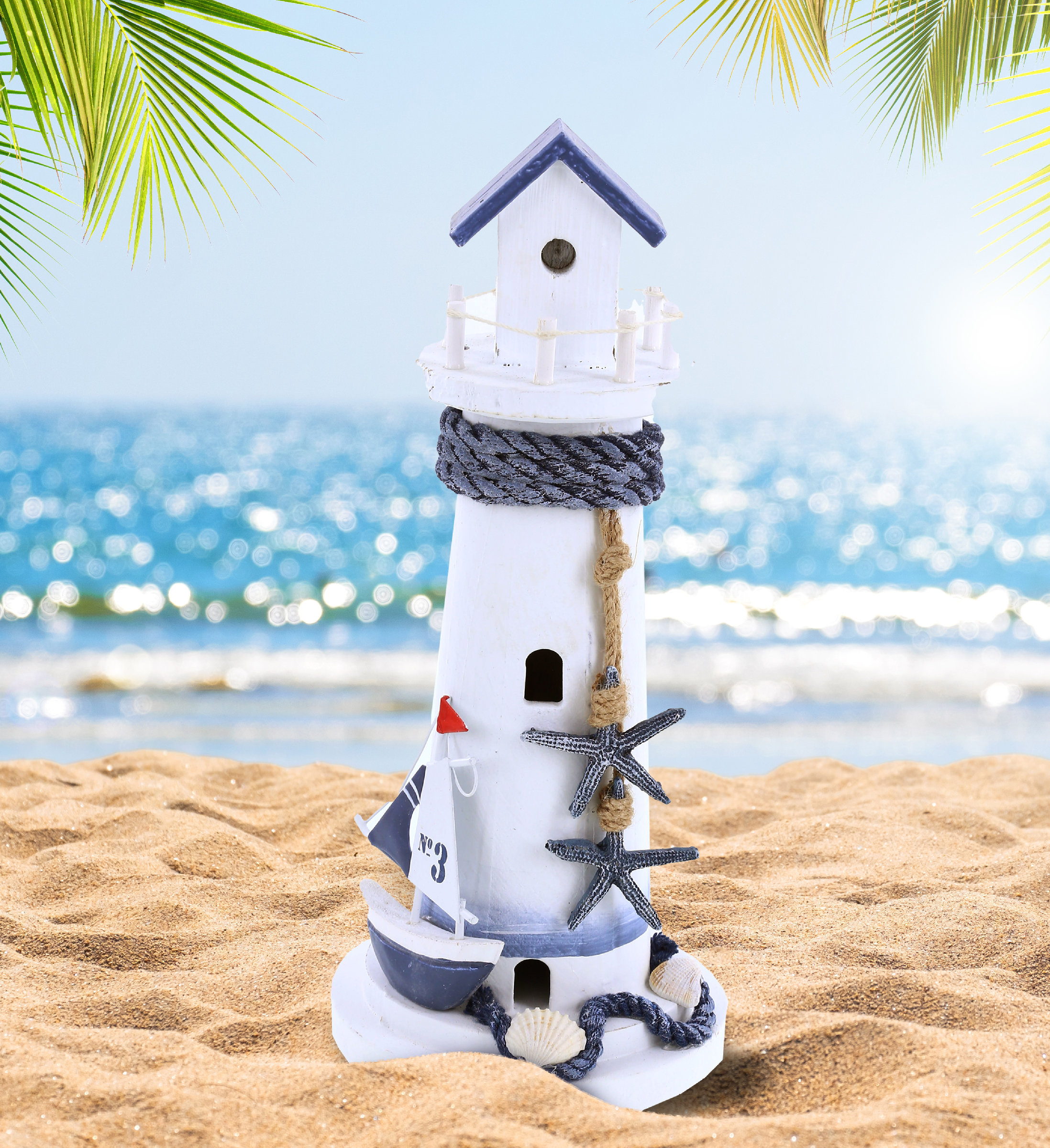 Breakwater Bay Ocean Blue Lighthouse Decor - Handmade And Crafted ...
