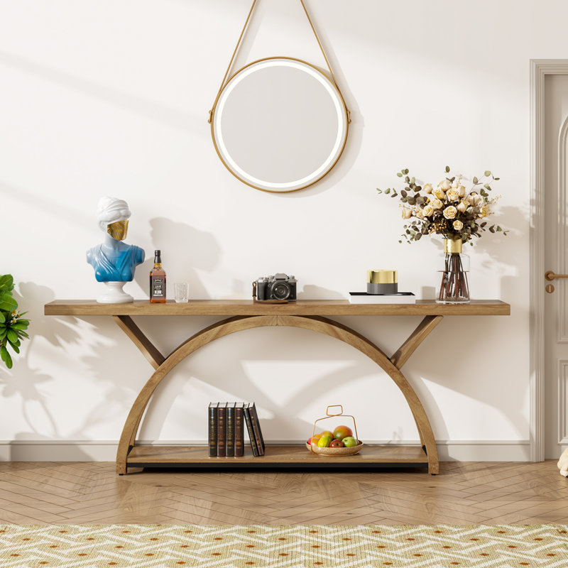 85cm Console Table, Light Brown