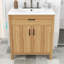 Meuble-lavabo de salle de bain avec lavabo, 1 tiroir rabattable, tablette réglable et 2 portes à fermeture douce