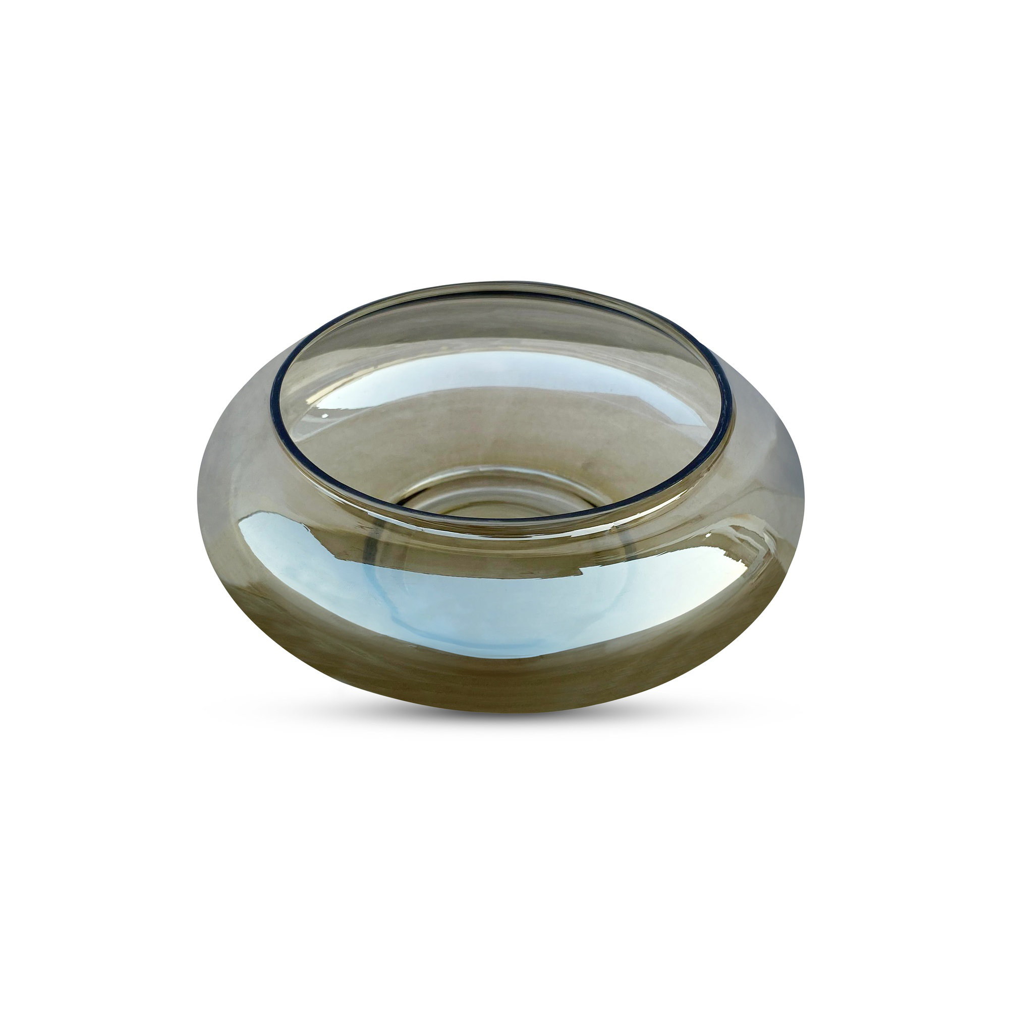 Alderete Glass Bowl Small Smoky Brown, 3.5" H x 8" W x 8" D