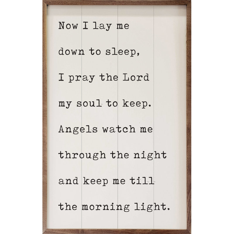 «Now I Lay Me Down To Sleep», maintenant, H 8 po x l 5 po