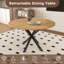 Table de salle à manger extensible ronde pour 2 à 6 personnes, table extensible avec base en acier au carbone, mobilier moderne peu encombrant