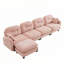Canapé modulaire en chenille 4 places avec 2 coussins et repose-pieds-1938113614