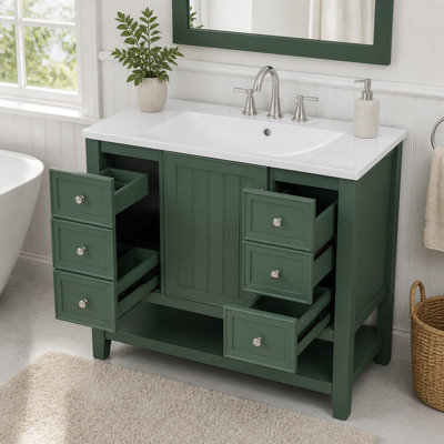 Meuble-lavabo 36 po avec lavabo et rangement polyvalent