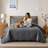 Floral Embossed Quilted Bedspread Set, Oversized and Lightweight Bedding Set with Pillow Shams-124091361-124091355