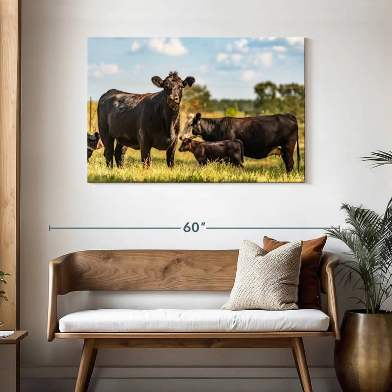 Brampt Grazing Angus Cows, 30" H x 45" W