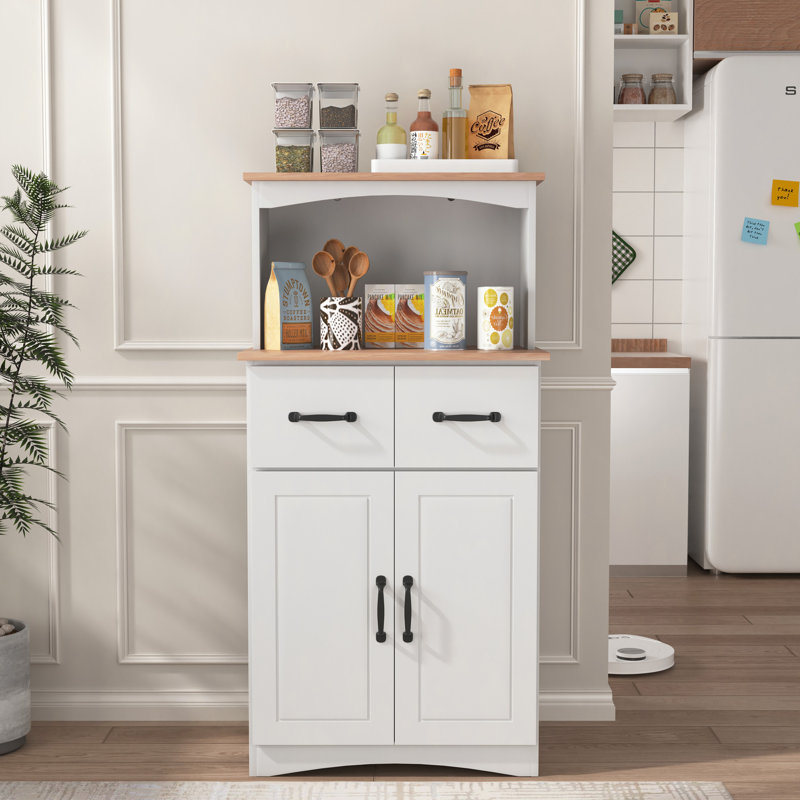Armoire de cuisine en bois avec garde-manger et micro-ondes avec tiroir de rangement