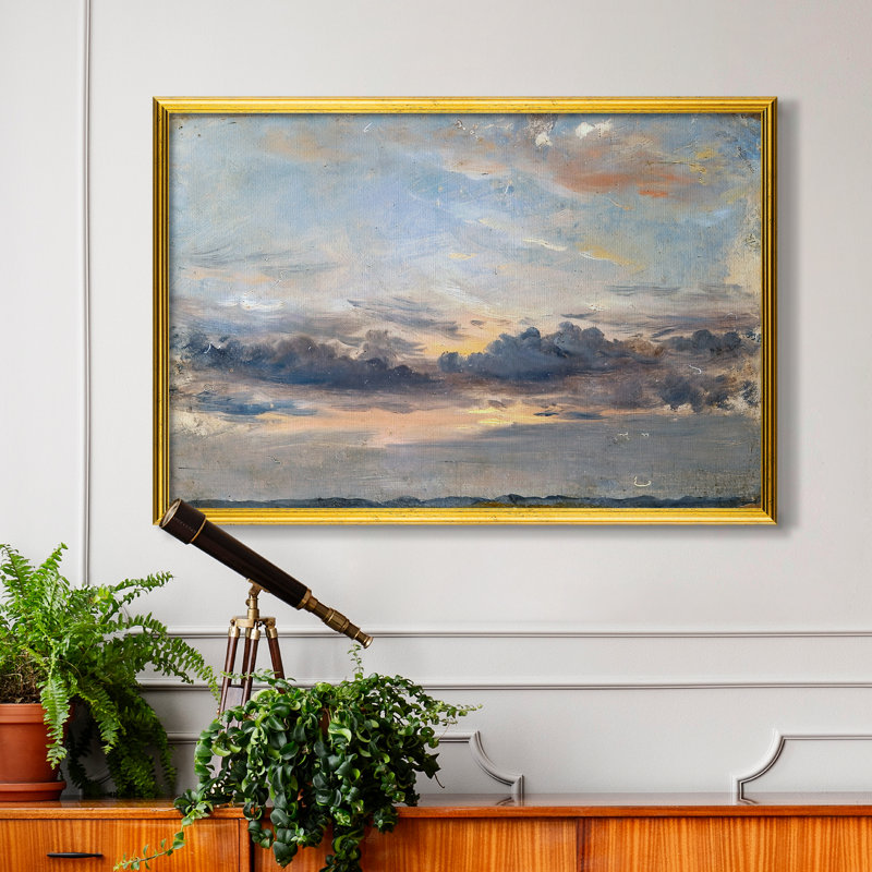 Étude de nuages, coucher de soleil, v. 1821-1822-John Constable-Toile encadrée sur mesure, 24x34 INNER SIZE, Framed Canvas