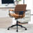 Upholstered Swivel  Office Chair with Adjustable Back-1159014975