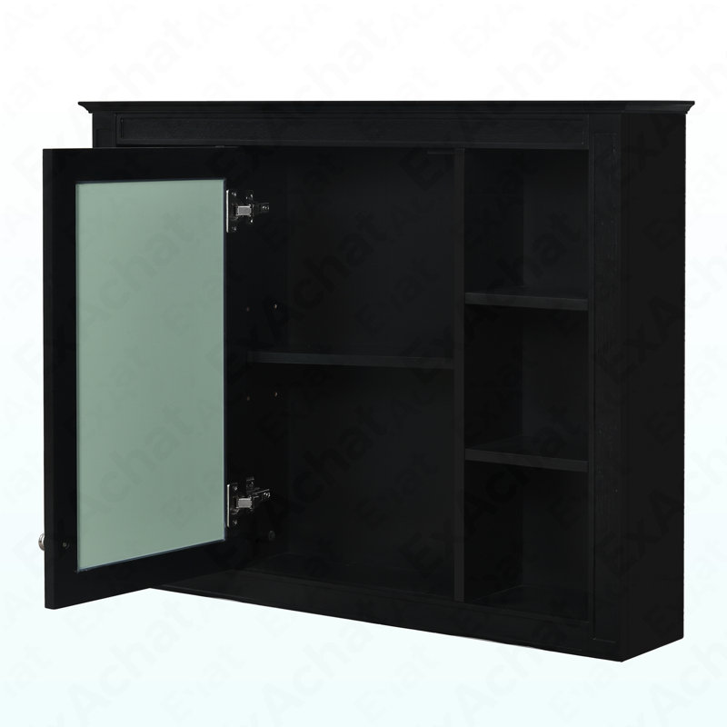Armoire à pharmacie de 35 po x 27,5 po, armoire de rangement murale pour salle de bain, armoire de salle de bain moderne avec miroir, armoire à miroir avec 6 tablettes ouvertes (meuble-lavabo non inclus)