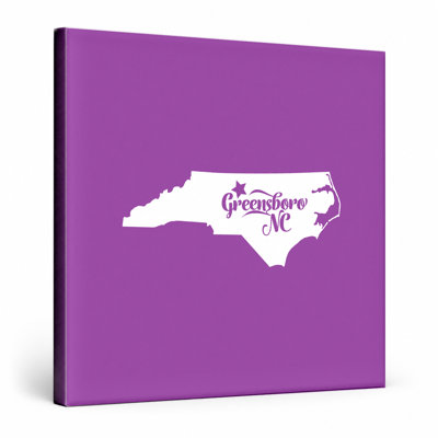 Home Sweet Greensboro — North Carolina State Silhouette — Canvas Wall Art