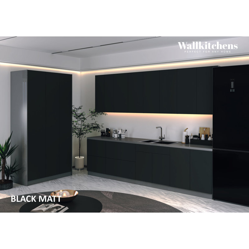 Ensemble d'armoires de cuisine en panneau de fibres à densité moyenne (MDF) H 96 po x l 123 po x P 50 po FK-OASIS, Gris