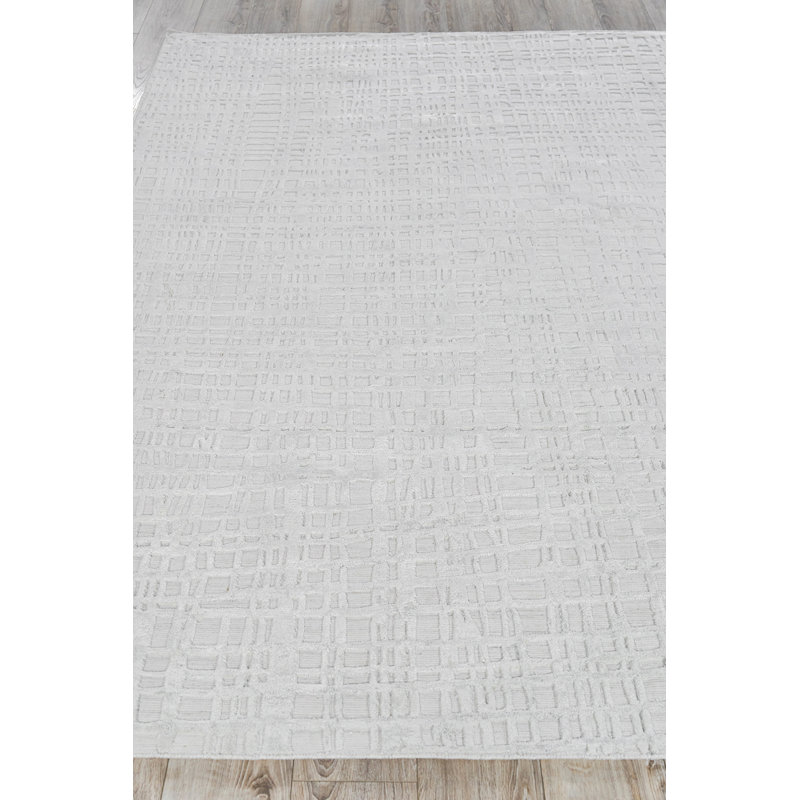 Crescendo Handmade Hand Loomed Rayon From Bamboo And Cotton Ivory Area Rug, Rectangle 10' x 14'