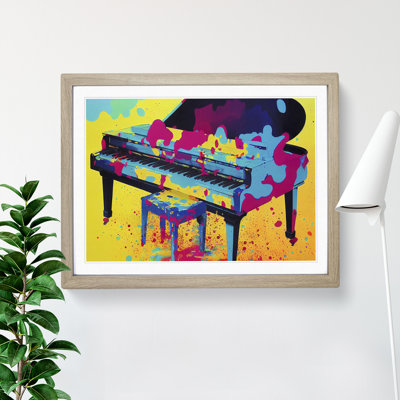 Splashed Piano Abstract - Framed Print