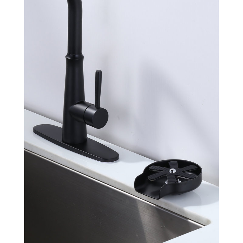 Laveur de bouteilles en verre pour lavabo, Noir mat