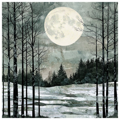 Full Moon Winter Landscape Comforter